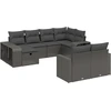 Image de vidaXL Ensemble de 10 canapés de jardin avec coussins noir poly rotin