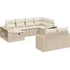 Image de vidaXL Ensemble de salon de jardin 10 pièces avec coussins Beige Poly Rattan