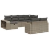Image de vidaXL Ensemble de 10 canapés de jardin avec coussins gris clair Poly rotin