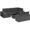 Image de vidaXL Ensemble de salon de jardin 11 pièces avec coussins noir poly rotin