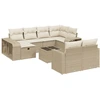 Image de vidaXL Ensemble de salon de jardin 11 pièces avec coussins Beige Poly Rattan
