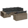 Image de vidaXL Ensemble de salon de jardin 11 pièces avec coussins gris clair Poly rotin