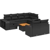 Image de vidaXL Ensemble de salon de jardin 11 pièces avec coussins noir poly rotin
