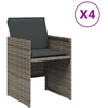 Image de vidaXL Chaises de jardin avec coussins 4 pcs. Gris Poly Rattan