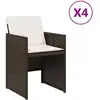 Image de vidaXL Chaises de jardin avec coussins 4 pcs. Marron Poly Rattan