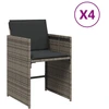 Image de vidaXL Chaises de jardin avec coussins 4 pcs. Gris Poly Rattan