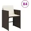 Image de vidaXL Chaises de jardin avec coussins 4 pcs. Marron Poly Rattan