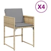 Image de vidaXL Chaises de jardin avec coussins 4 pcs. Mélange de beige Poly Rattan