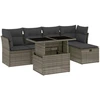 Image de vidaXL Ensemble de salon de jardin 6 pièces avec coussins Gris Poly rotin