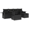 Image de vidaXL Ensemble de salon de jardin 6 pièces avec coussins noir poly rotin