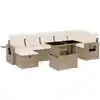 Image de vidaXL Ensemble de jardin canapé 8 pièces avec coussins Beige Poly Rattan
