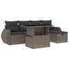 Image de vidaXL Ensemble de salon de jardin 6 pièces avec coussins Gris Poly rotin