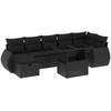 Image de vidaXL Ensemble de jardin canapé 8 pièces avec coussins noir poly rotin