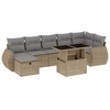 Image de vidaXL Ensemble de jardin canapé 8 pièces avec coussins Beige Poly Rattan