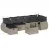 Image de vidaXL Ensemble de jardin canapé 8 pièces avec coussins gris clair Poly rotin