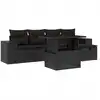 Image de vidaXL Ensemble de salon de jardin 6 pièces avec coussins noir poly rotin
