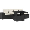 Image de vidaXL Ensemble de salon de jardin 6 pièces avec coussins noir poly rotin