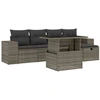 Image de vidaXL Ensemble de salon de jardin 6 pièces avec coussins Gris Poly rotin