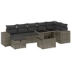 Image de vidaXL Ensemble de jardin canapé 8 pièces avec coussins Gris Poly rotin