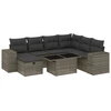 Image de vidaXL Ensemble de jardin canapé 8 pièces avec coussins Gris Poly rotin
