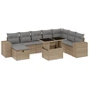 Image de vidaXL Ensemble de salon de jardin 9 pièces avec coussins beige Poly rotin
