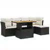 Image de vidaXL Ensemble de salon de jardin 6 pièces avec coussins noir poly rotin