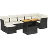Image de vidaXL Ensemble de jardin canapé 8 pièces avec coussins noir poly rotin