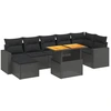 Image de vidaXL Ensemble de jardin canapé 8 pièces avec coussins noir poly rotin