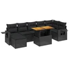 Image de vidaXL Ensemble de jardin canapé 8 pièces avec coussins noir poly rotin