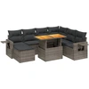 Image de vidaXL Ensemble de jardin canapé 8 pièces avec coussins Gris Poly rotin