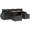 Image de vidaXL Ensemble de salon de jardin 6 pièces avec coussins noir poly rotin