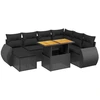 Image de vidaXL Ensemble de jardin canapé 8 pièces avec coussins noir poly rotin