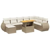 Image de vidaXL Ensemble de salon de jardin 9 pièces avec coussins beige Poly rotin