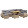 Image de vidaXL Ensemble de salon de jardin 9 pièces avec coussins beige Poly rotin