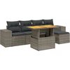 Image de vidaXL Ensemble de salon de jardin 6 pièces avec coussins Gris Poly rotin