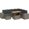 Image de vidaXL Ensemble de jardin canapé 8 pièces avec coussins Gris Poly rotin