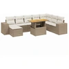 Image de vidaXL Ensemble de salon de jardin 9 pièces avec coussins beige Poly rotin