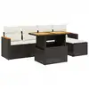 Image de vidaXL Ensemble de salon de jardin 6 pièces avec coussins noir poly rotin