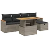 Image de vidaXL Ensemble de salon de jardin 6 pièces avec coussins Gris Poly rotin