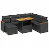 Image de vidaXL Ensemble de jardin canapé 8 pièces avec coussins noir poly rotin