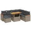 Image de vidaXL Ensemble de jardin canapé 8 pièces avec coussins Gris Poly rotin