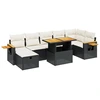 Image de vidaXL Ensemble de jardin canapé 8 pièces avec coussins noir poly rotin