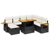 Image de vidaXL Ensemble de jardin canapé 8 pièces avec coussins noir poly rotin