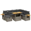 Image de vidaXL Ensemble de jardin canapé 8 pièces avec coussins Gris Poly rotin