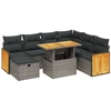 Image de vidaXL Ensemble de jardin canapé 8 pièces avec coussins Gris Poly rotin