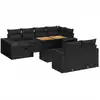Image de vidaXL Ensemble de salon de jardin 11 pièces avec coussins noir poly rotin