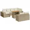 Image de vidaXL Ensemble de salon de jardin 11 pièces avec coussins Beige Poly Rattan