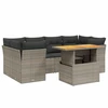 Image de vidaXL Ensemble de salon de jardin 7 pièces avec coussins Gris Poly rotin