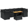 Image de vidaXL Ensemble de jardin canapé 8 pièces avec coussins noir poly rotin