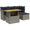 Image de vidaXL Ensemble de salon de jardin 6 pièces avec coussins Gris Poly rotin